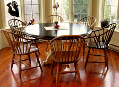round kitchen table and 6 chairs